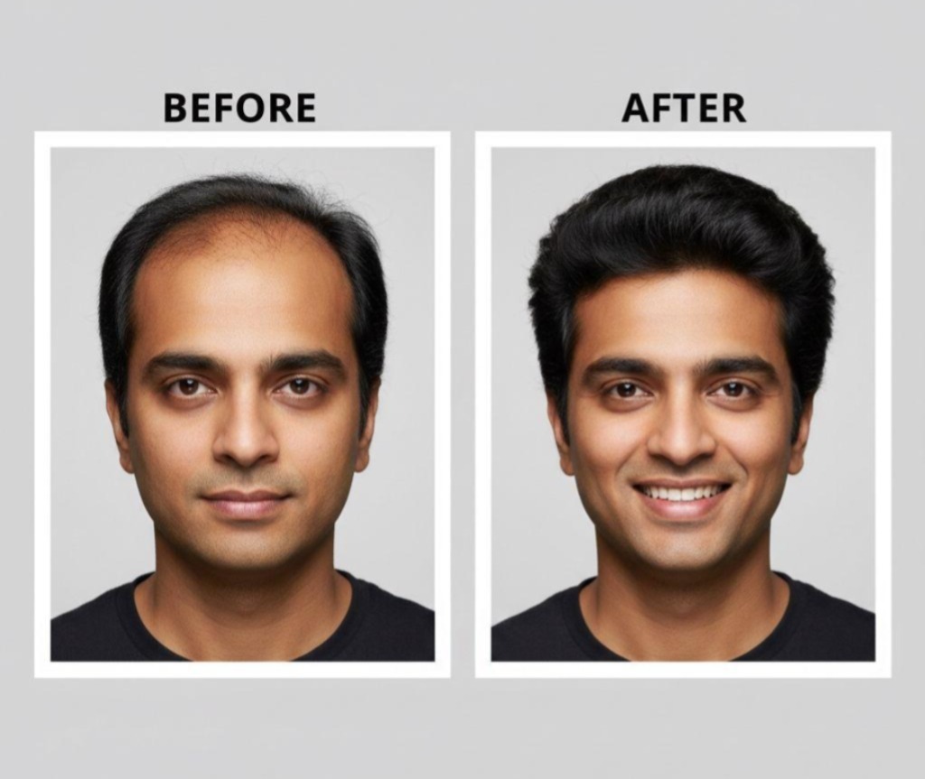 Hair Fall Treatment Before and After at SKINIII Clinic