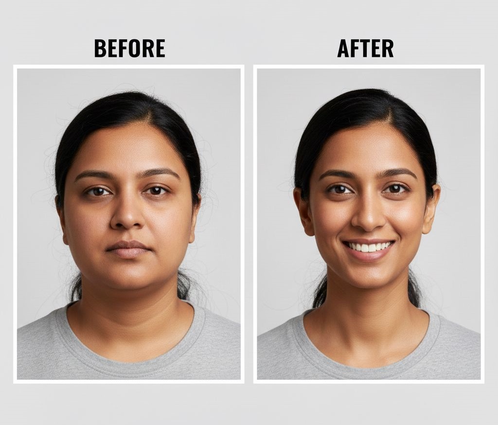HIFU EMS Face Treatment Before and After Results at SKINIII Clinic
